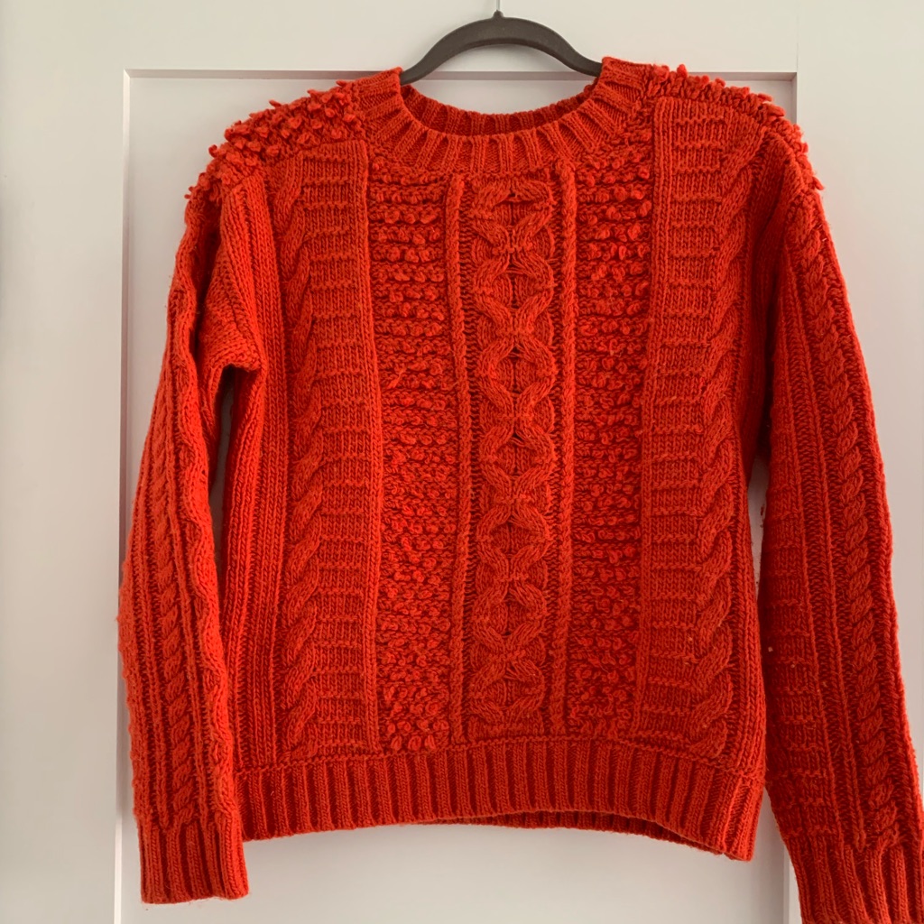 Cableknit Red Sweater. Perfect For The Holidays!
